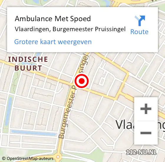 Locatie op kaart van de 112 melding: Ambulance Met Spoed Naar Vlaardingen, Burgemeester Pruissingel op 6 mei 2024 13:01