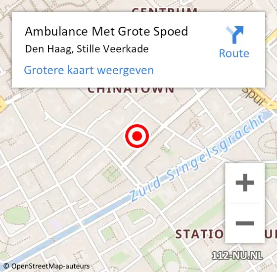 Locatie op kaart van de 112 melding: Ambulance Met Grote Spoed Naar Den Haag, Stille Veerkade op 6 mei 2024 13:23