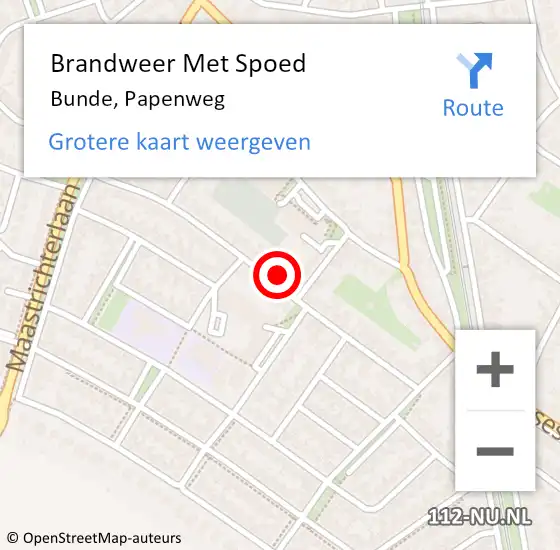 Locatie op kaart van de 112 melding: Brandweer Met Spoed Naar Bunde, Papenweg op 6 mei 2024 13:42
