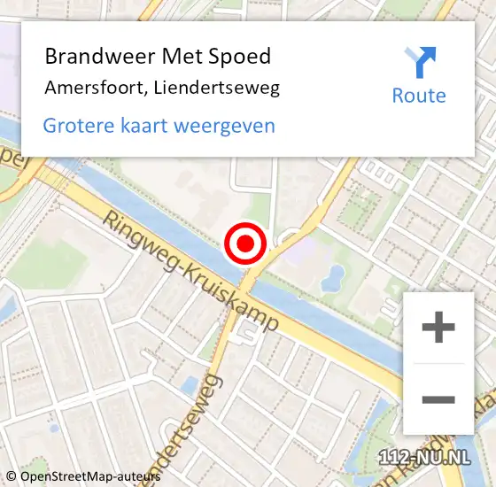 Locatie op kaart van de 112 melding: Brandweer Met Spoed Naar Amersfoort, Liendertseweg op 6 mei 2024 13:52