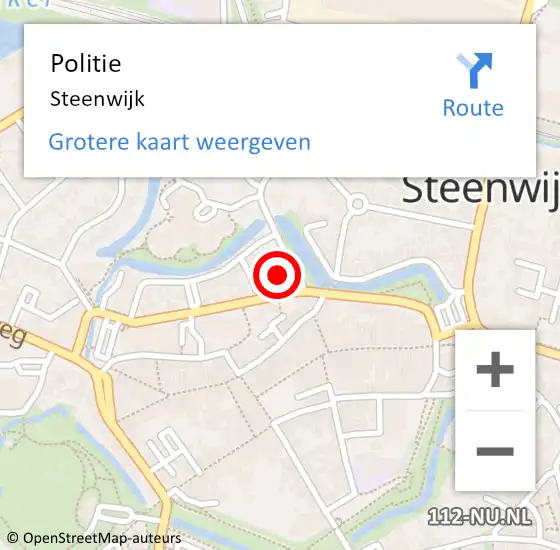 Locatie op kaart van de 112 melding: Politie Steenwijk op 6 mei 2024 14:05
