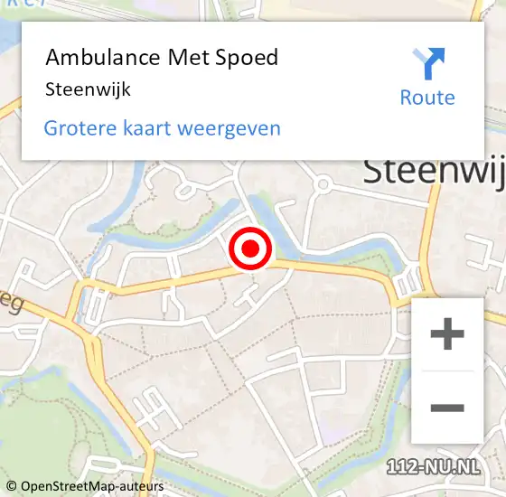 Locatie op kaart van de 112 melding: Ambulance Met Spoed Naar Steenwijk op 6 mei 2024 14:05