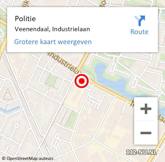 Locatie op kaart van de 112 melding: Politie Veenendaal, Industrielaan op 6 mei 2024 14:40