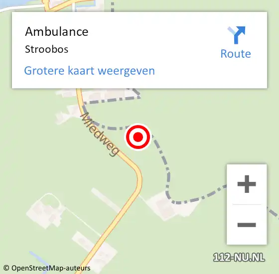 Locatie op kaart van de 112 melding: Ambulance Stroobos op 6 mei 2024 14:41