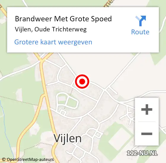 Locatie op kaart van de 112 melding: Brandweer Met Grote Spoed Naar Vijlen, Oude Trichterweg op 6 mei 2024 14:41