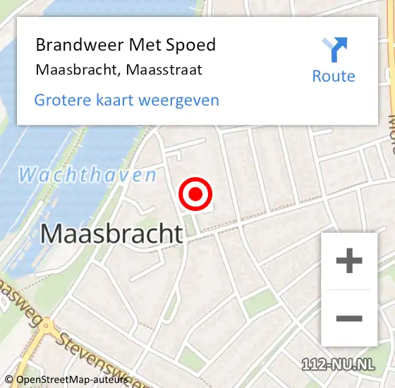 Locatie op kaart van de 112 melding: Brandweer Met Spoed Naar Maasbracht, Maasstraat op 6 mei 2024 14:48