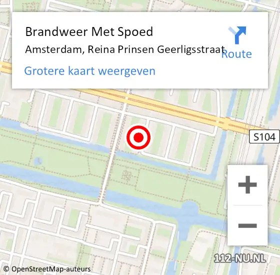 Locatie op kaart van de 112 melding: Brandweer Met Spoed Naar Amsterdam, Reina Prinsen Geerligsstraat op 6 mei 2024 14:54