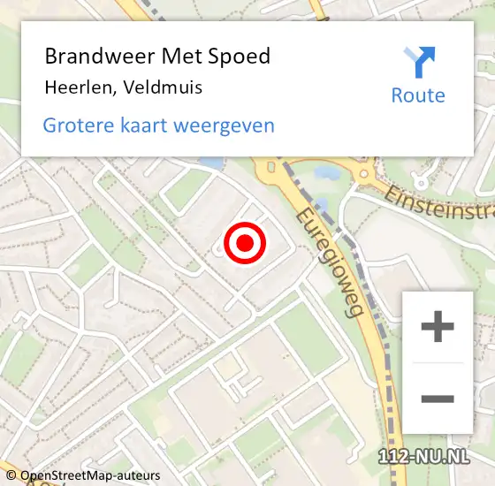 Locatie op kaart van de 112 melding: Brandweer Met Spoed Naar Heerlen, Veldmuis op 6 mei 2024 14:58