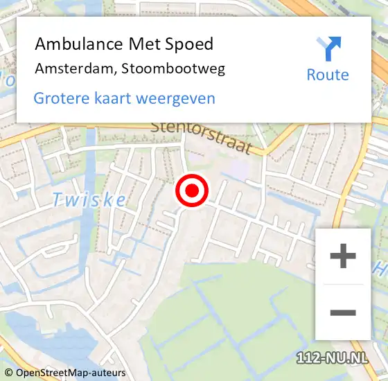 Locatie op kaart van de 112 melding: Ambulance Met Spoed Naar Amsterdam, Stoombootweg op 6 mei 2024 15:10