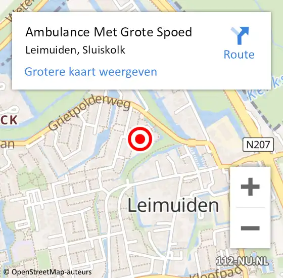 Locatie op kaart van de 112 melding: Ambulance Met Grote Spoed Naar Leimuiden, Sluiskolk op 6 mei 2024 16:25