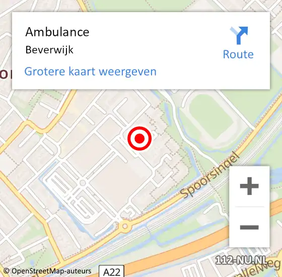 Locatie op kaart van de 112 melding: Ambulance Beverwijk op 6 mei 2024 16:38