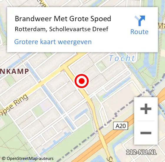 Locatie op kaart van de 112 melding: Brandweer Met Grote Spoed Naar Rotterdam, Schollevaartse Dreef op 6 mei 2024 16:48