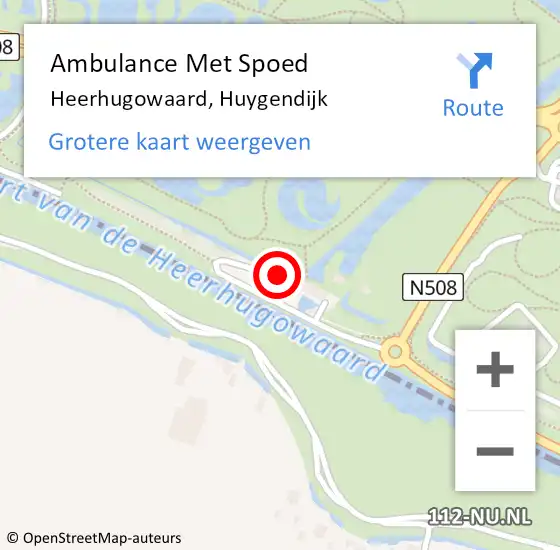 Locatie op kaart van de 112 melding: Ambulance Met Spoed Naar Heerhugowaard, Huygendijk op 6 mei 2024 17:31