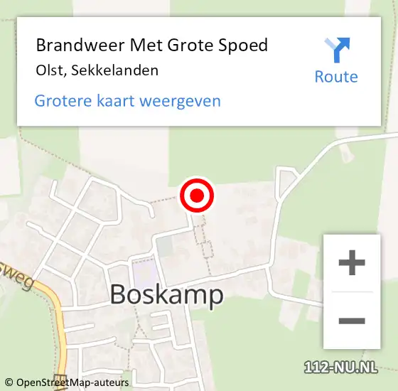 Locatie op kaart van de 112 melding: Brandweer Met Grote Spoed Naar Olst, Sekkelanden op 6 mei 2024 17:41