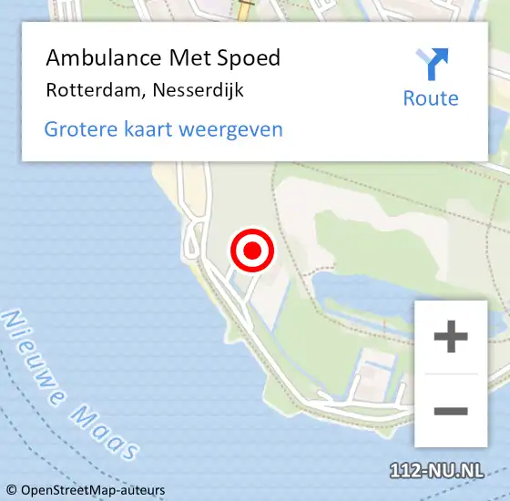 Locatie op kaart van de 112 melding: Ambulance Met Spoed Naar Rotterdam, Nesserdijk op 6 mei 2024 18:01