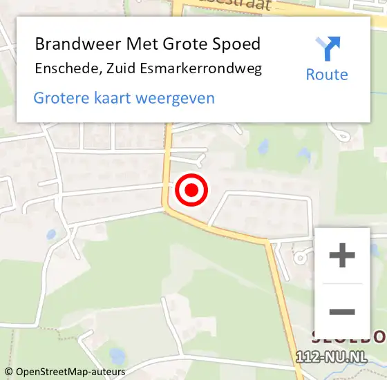 Locatie op kaart van de 112 melding: Brandweer Met Grote Spoed Naar Enschede, Zuid Esmarkerrondweg op 6 mei 2024 18:07