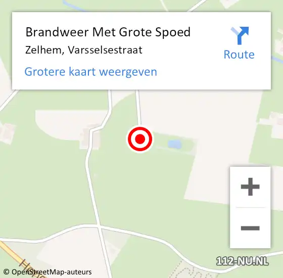 Locatie op kaart van de 112 melding: Brandweer Met Grote Spoed Naar Zelhem, Varsselsestraat op 6 mei 2024 18:47