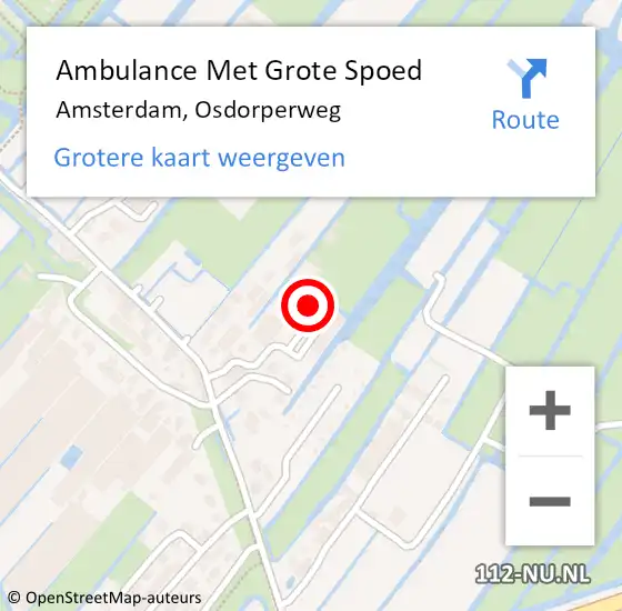 Locatie op kaart van de 112 melding: Ambulance Met Grote Spoed Naar Amsterdam, Osdorperweg op 6 mei 2024 19:13