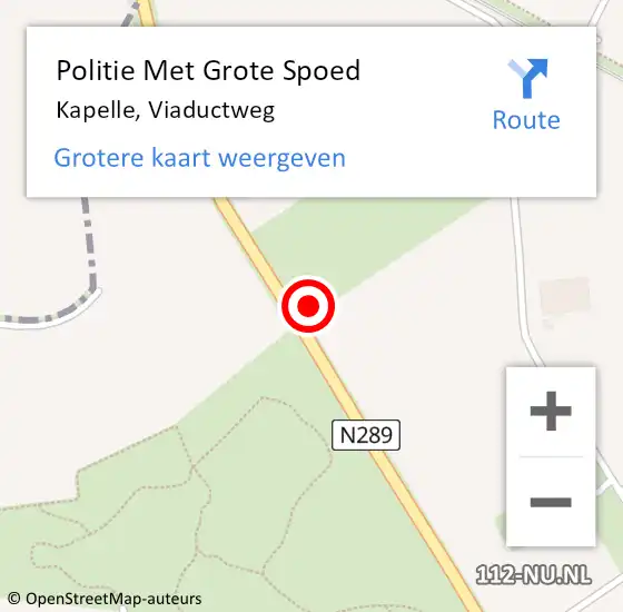 Locatie op kaart van de 112 melding: Politie Met Grote Spoed Naar Kapelle, Viaductweg op 6 mei 2024 19:21