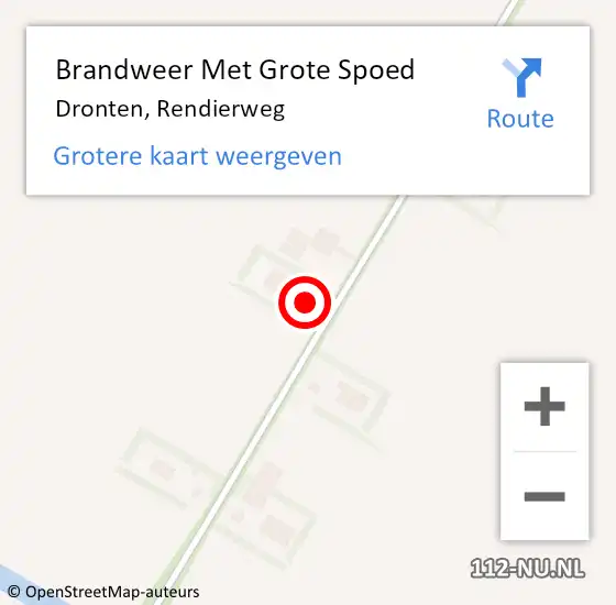 Locatie op kaart van de 112 melding: Brandweer Met Grote Spoed Naar Dronten, Rendierweg op 6 mei 2024 19:50