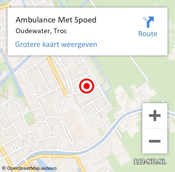 Locatie op kaart van de 112 melding: Ambulance Met Spoed Naar Oudewater, Tros op 6 mei 2024 20:31
