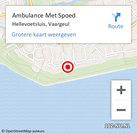 Locatie op kaart van de 112 melding: Ambulance Met Spoed Naar Hellevoetsluis, Vaargeul op 6 mei 2024 21:27