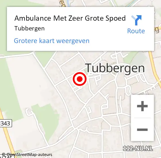 Locatie op kaart van de 112 melding: Ambulance Met Zeer Grote Spoed Naar Tubbergen op 6 mei 2024 21:32