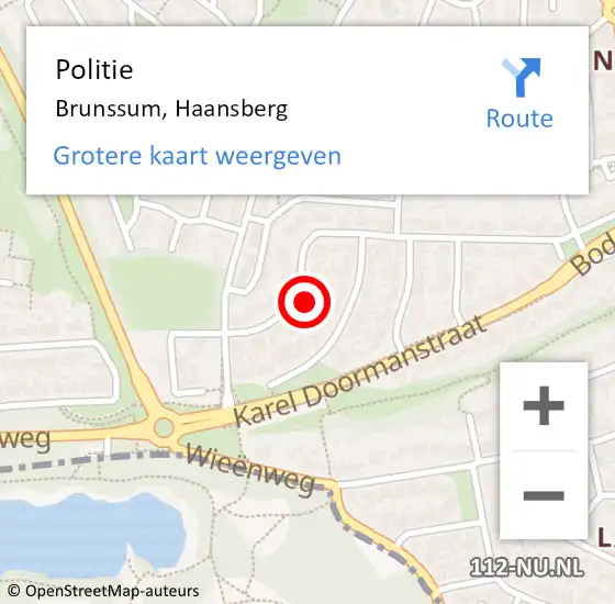 Locatie op kaart van de 112 melding: Politie Brunssum, Haansberg op 6 mei 2024 21:52