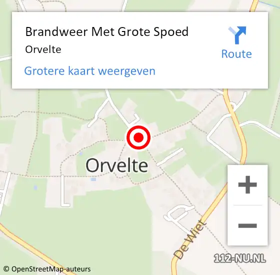 Locatie op kaart van de 112 melding: Brandweer Met Grote Spoed Naar Orvelte op 6 mei 2024 22:11