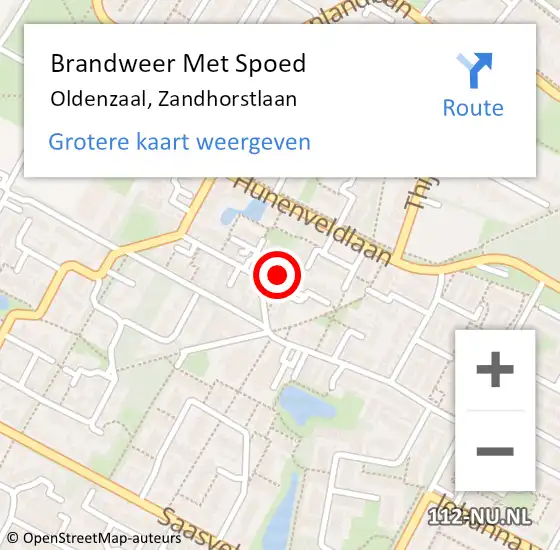 Locatie op kaart van de 112 melding: Brandweer Met Spoed Naar Oldenzaal, Zandhorstlaan op 6 mei 2024 23:11