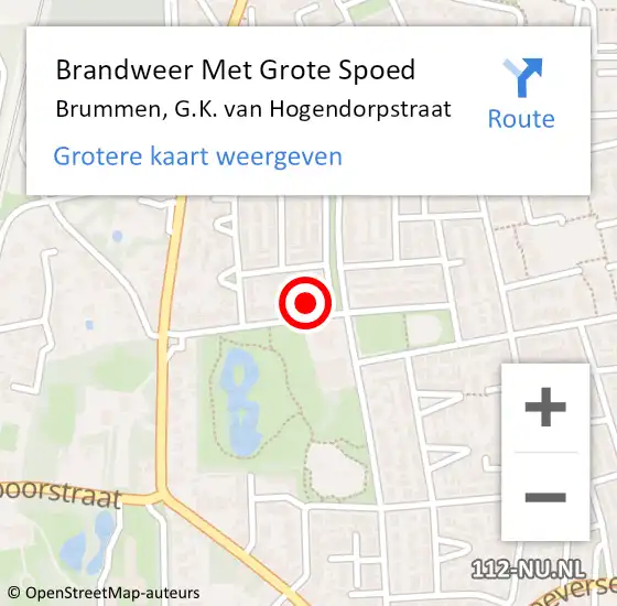 Locatie op kaart van de 112 melding: Brandweer Met Grote Spoed Naar Brummen, G.K. van Hogendorpstraat op 6 mei 2024 23:15