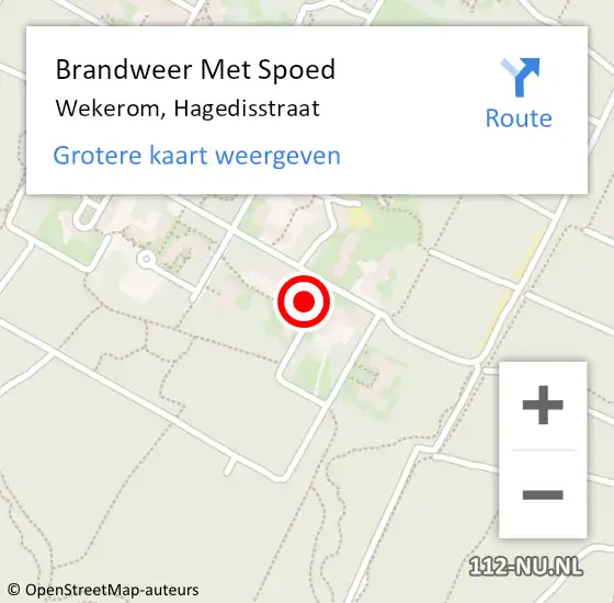 Locatie op kaart van de 112 melding: Brandweer Met Spoed Naar Wekerom, Hagedisstraat op 6 mei 2024 23:21