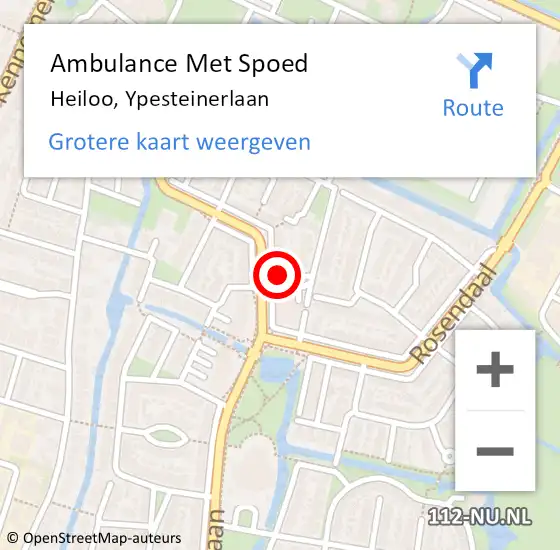 Locatie op kaart van de 112 melding: Ambulance Met Spoed Naar Heiloo, Ypesteinerlaan op 6 mei 2024 23:44