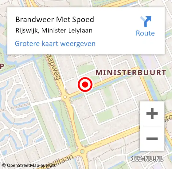 Locatie op kaart van de 112 melding: Brandweer Met Spoed Naar Rijswijk, Minister Lelylaan op 7 mei 2024 00:03