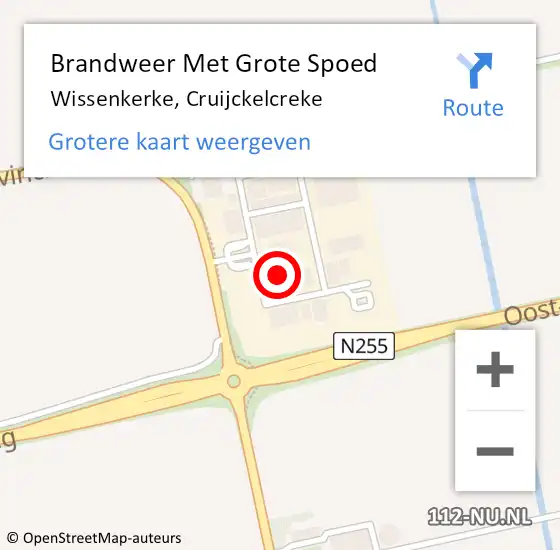 Locatie op kaart van de 112 melding: Brandweer Met Grote Spoed Naar Wissenkerke, Cruijckelcreke op 7 mei 2024 00:39