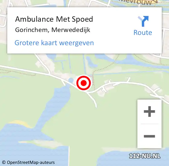 Locatie op kaart van de 112 melding: Ambulance Met Spoed Naar Gorinchem, Merwededijk op 7 mei 2024 02:04