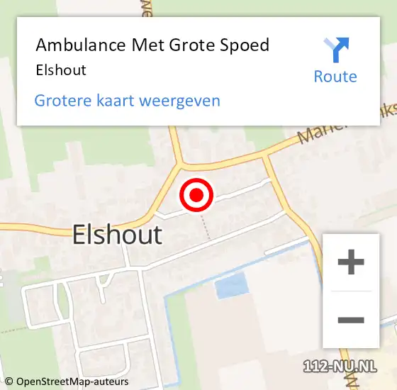 Locatie op kaart van de 112 melding: Ambulance Met Grote Spoed Naar Elshout op 7 mei 2024 02:24