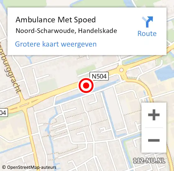 Locatie op kaart van de 112 melding: Ambulance Met Spoed Naar Noord-Scharwoude, Handelskade op 7 mei 2024 02:46