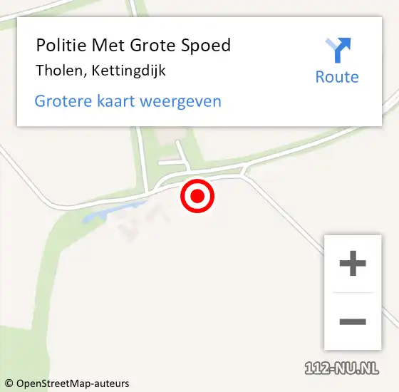 Locatie op kaart van de 112 melding: Politie Met Grote Spoed Naar Tholen, Kettingdijk op 7 mei 2024 02:52