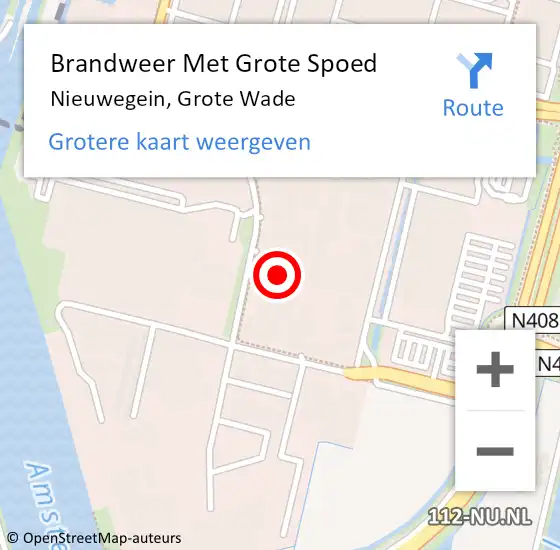 Locatie op kaart van de 112 melding: Brandweer Met Grote Spoed Naar Nieuwegein, Grote Wade op 7 mei 2024 03:22
