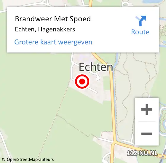 Locatie op kaart van de 112 melding: Brandweer Met Spoed Naar Echten, Hagenakkers op 7 mei 2024 04:15