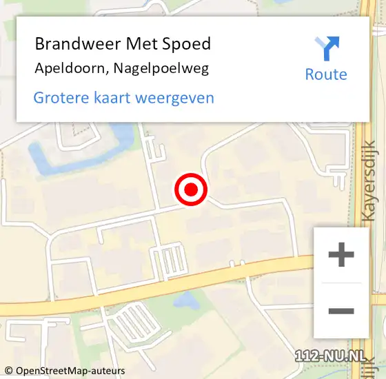 Locatie op kaart van de 112 melding: Brandweer Met Spoed Naar Apeldoorn, Nagelpoelweg op 7 mei 2024 06:38
