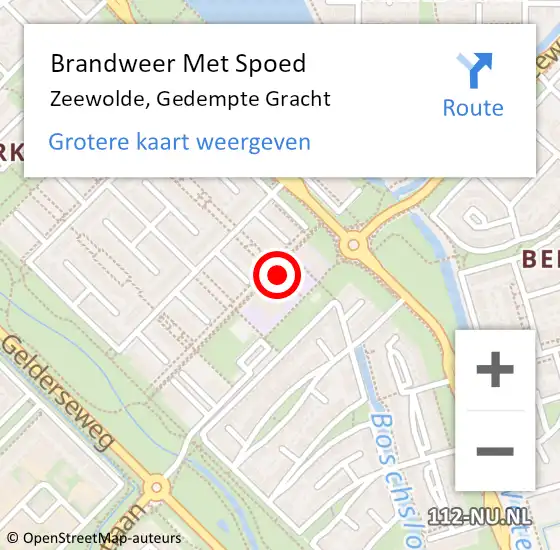 Locatie op kaart van de 112 melding: Brandweer Met Spoed Naar Zeewolde, Gedempte Gracht op 7 mei 2024 06:39