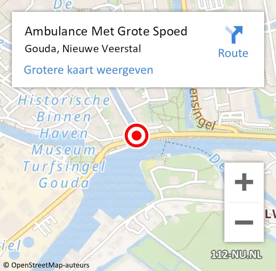 Locatie op kaart van de 112 melding: Ambulance Met Grote Spoed Naar Gouda, Nieuwe Veerstal op 7 mei 2024 08:22