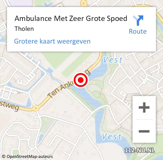 Locatie op kaart van de 112 melding: Ambulance Met Zeer Grote Spoed Naar Tholen op 7 mei 2024 08:26