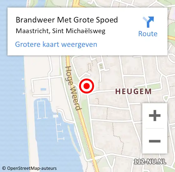 Locatie op kaart van de 112 melding: Brandweer Met Grote Spoed Naar Maastricht, Sint Michaëlsweg op 7 mei 2024 08:33