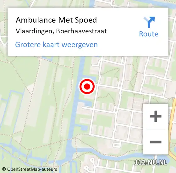 Locatie op kaart van de 112 melding: Ambulance Met Spoed Naar Vlaardingen, Boerhaavestraat op 7 mei 2024 08:37