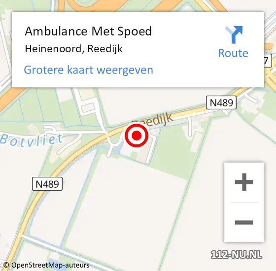 Locatie op kaart van de 112 melding: Ambulance Met Spoed Naar Heinenoord, Reedijk op 7 mei 2024 08:50