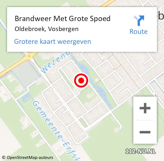 Locatie op kaart van de 112 melding: Brandweer Met Grote Spoed Naar Oldebroek, Vosbergen op 7 mei 2024 09:02