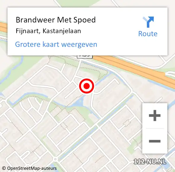 Locatie op kaart van de 112 melding: Brandweer Met Spoed Naar Fijnaart, Kastanjelaan op 7 mei 2024 09:04